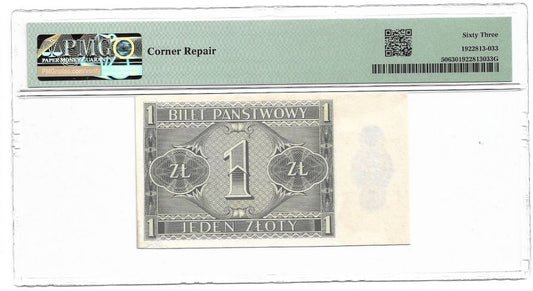 1 zloty 1938 r. - Boleslaw Chrobry - Ocena PMG 63 (K97)