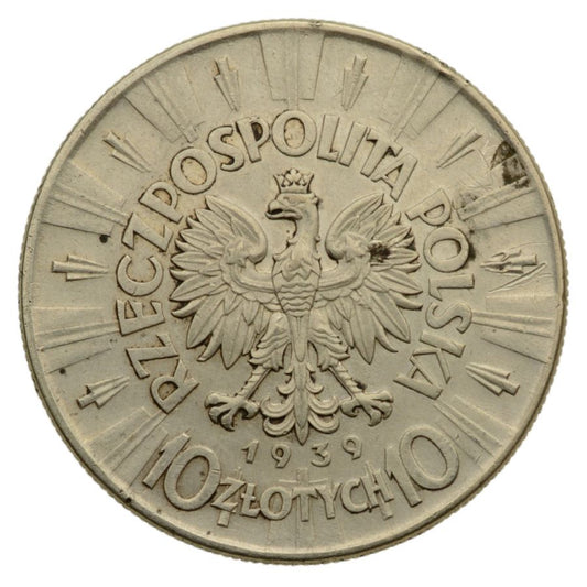 10 zlotych 1939 r. - Jуzef Pilsudski (2)