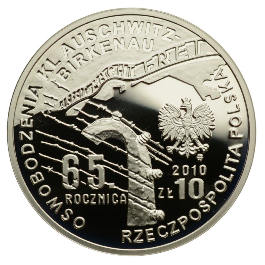 10 zlotych - 65. rocznica oswobodzenia KL Auschwitz-Birkenau