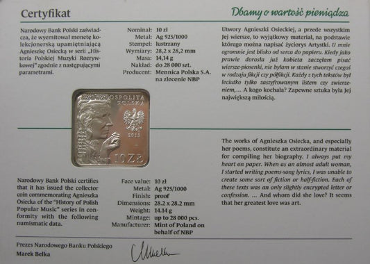 10 zlotych - Historia polskiej muzyki rozrywkowej - Agnieszka Osiecka (klipa)