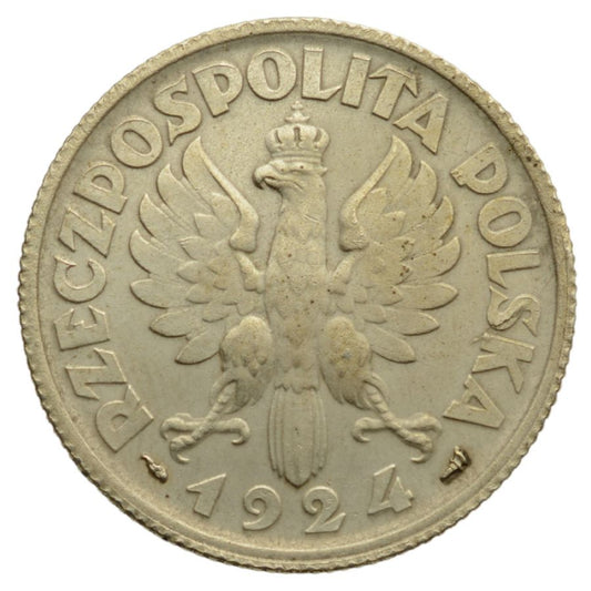 2 zlote 1924 r. - Zniwiarka (rуg i pochodnia) (K32)