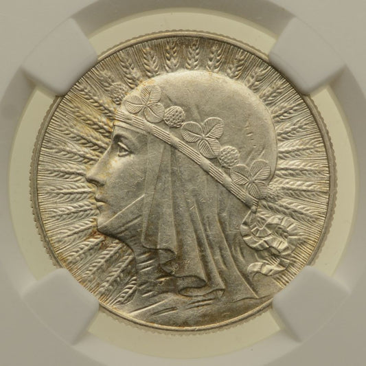 5 zlotych 1933 r. - Glowa Kobiety - Grading NGC MS60 (K05)