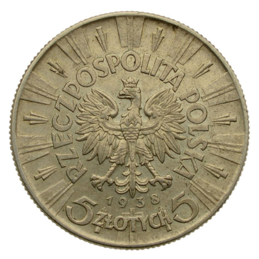5 zlotych 1938 r. - Jуzef Pilsudski (K18)
