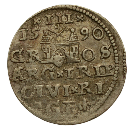 Zygmunt III Waza - Trojak ryski 1590 r. (Ryga)